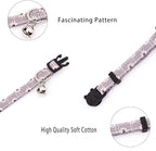 4 Pack Cotton Breakaway Cat Collar with Bell,Safety Adjustable Cat Collars Set,Ideal for Girl Cats Boy Cats