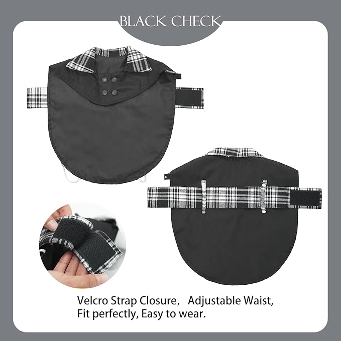 MAMORE Dog Jacket Waterproof Outdoor Vest for Smal Medium Large Dogs, Windproof Adjustable Breathable Lightweight Fashion Casual Dog Clothes (Black&White, X-Small)