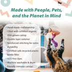 P.L.A.Y. Cute Cat Toys - Feline Frenzy Animal Critter Themed Catnip Filled Toy, Great for Adult Cats and Kittens - Machine Washable, Recycled Materials, Crinkles, Bungees (Wiggly Wormies, Set of 2)