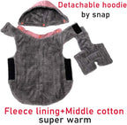 Fleece Dog Hoodie for Large Dogs Super Warm Doggie Jacket for Cold Winter Dog Coats,Pink XXL