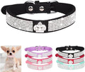 Serijoars Small Dog Collar with Rhinestone Crystal Diamond Colorful Bling Girl Puppy Cat Collars (S, Black4)