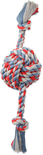 Mammoth Pet Products Flossy Chews Color Monkey Fist Ball with Rope Ends, Large, 18-Inch, multi (20096F)