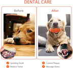 AUSCAT Squeaky Dog Football Toy for Aggressive Chewers, Tough Rubber Dog Ball for Medium Large Dogs, Orange, 5.5"