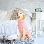 Mihachi Turtleneck Dog Sweater - Winter Coat Apparel Classic Cable Knit Clothes with Leash Hole for Cold Weather, Ideal Gift for Pet in New Year Pink 3XL