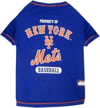 MLB New York Mets Dog T-Shirt, X-Small. - Licensed Shirt for Pets Team Colored with Team Logos. - Premium Stretchable Materials for The Comfort of Your Dog & cat.