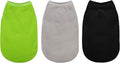 Paiaite 3 Pieces Plain Dog Shirt Sleeveless Puppy Cotton Dog Shirts Breathable Pet Apparel Tank Top Colorful Puppy Sweatshirt Clothes for Small Medium Dogs Black Green and Gray M