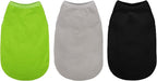 Paiaite 3 Pieces Plain Dog Shirt Sleeveless Puppy Cotton Dog Shirts Breathable Pet Apparel Tank Top Colorful Puppy Sweatshirt Clothes for Small Medium Dogs Black Green and Gray 4XL