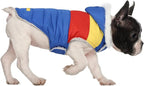 HDE Dog Puffer Jacket Fleece Lined Warm Dog Parka Winter Coat with Harness Hole 90s Colorblock - S