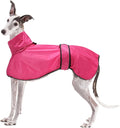 Dog Raincoat with Reflective Bar, Rain/Water Resistant, Adjustable Vest - Dog Raincoats for Greyhounds, Lurchers and Whippets - Pink - XXL