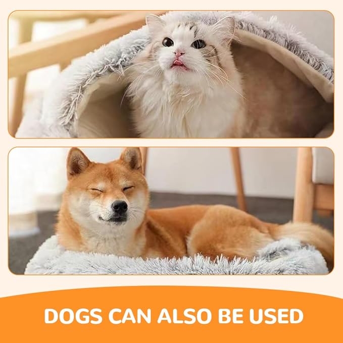 Lapcatz Nest Bed, 2026 Upgraded Cat Beds for Indoor Cats, Portable Fluffy Pet Bed, Durable Covered Cat Bed for Indoor Use, Soft Puppy Bed for Pet Owners (Coffee, Small)