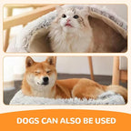 Lapcatz Nest Bed, 2026 Upgraded Cat Beds for Indoor Cats, Portable Fluffy Pet Bed, Durable Covered Cat Bed for Indoor Use, Soft Puppy Bed for Pet Owners (Pink, Large)