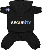 Dog Hoodie Security Clothes Tracksuit 4 Legs Jumpsuit Fleece Sweater Winter Sweat Shirt Warm Cotton Hoodies for Small Dog Medium Large Cat Black 4XL