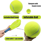 Magicorange 4 Pack 9.5 inch Giant Tennis Ball Large Dog Tennis Ball Pet Balls for Dogs for Outdoor/Indoor Sports Dog Gift with Needle (Yellow, 9.5 inch)
