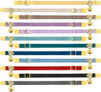 Personalized Breakaway Cat Collars - Magnetic Buckle, Bell - Safety Quick Release, Customized for Girls & Boys Cats- (Velvet-Black)