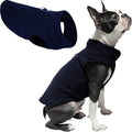 Gooby Fleece Vest Dog Sweater - Navy, X-Large - Warm Pullover Fleece Dog Jacket with O-Ring Leash for Small to Medium Dogs