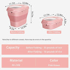 Cereal Rice Food Storage Containers, Collapsible 20 to 50 Lbs Dispenser Bin with Rolling Wheel Airtight Locking Lid, Dog Pet Cat Flour Sugar Plastic Leakproof Sealable Large Kitchen Pantry Holder