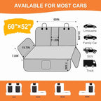Dog Car Seat Cover for Back Seat Bench Cover, Compatible for Armrest 100% Waterproof & Nonslip Backseat Protector for Pet （XL）