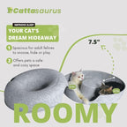 CATTASAURUS Peekaboo Cat Cave for Multiple & Large Cats Up to 30-45 Lbs, Scratch Detachable & Washable Tunnel Bed, Comfy Donut Cat Cave (Light Gray + Light Gray, Large)