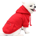 Jecikelon Winter Dog Hoodie Sweatshirts with Pockets Warm Clothes for Small Dogs Chihuahua Coat Puppy Custume Clothing (XX-Small, Y02-Red)
