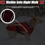 DENTRUN Large Dog Winter Coat - Windproof Reflective Warm Coat, Adjustable Neck & Snap Closure, Water Repellent Thick Fleece Vest, Fleece Lined for for Golden Retriever, Red, XL