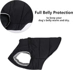 Geyecete Dog Bulldog Clothes Dog Cotton Padded Coat Thick Winter Warm Vest Waistcoat Cold Weather Jacket Clothing for French Bulldog Coat-Black-S