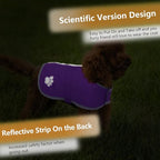 Queenmore Dog Winter Coat, Cold Weather Fleece Jacket for Dogs, Waterproof Reflective Reversible, for Small, Medium and Large Dogs (Purple, L)