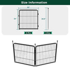 FXW Garden Fence Outdoor for The Yard – 24in(H) x 3.8ft(L) Heavy Duty Metal Animal Barrier for Dog and Rabbit, Decorative Dog Fence, 2 Panels, Black
