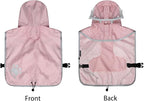 Waterproof Dog Raincoat, Reflective Adjustable Hooded Dog Rain Coat, Lightweight Breathable Pet Rain Jacket Poncho Double Layer with Leash Hole for Small Medium Large Dogs (Pink, X-Large)
