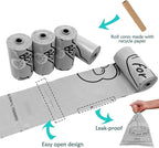 Dog Poop Bag Holder Dispenser with LED Flashlight - Night Visibility for Safe Evening Walks | Upgraded Hands-Free Leash Clip | Includes 15 Dog Waste Bags(Blue)