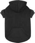 Dog Sweater & Hoodie - Soft Fleece Sweatshirt with Pocket - Small Dogs & Puppies (Black & XS)