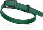 Dogline Biothane Waterproof Dog Collar Strong Coated Nylon Webbing with Black Hardware Odor- Proof for Easy Care Easy to Clean High Performance Fits Small Medium or Large Dogs, Hunter Green