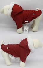 Pet Warm Dog Coat for Winter Dog Clothes Hooded Dog Jacket for Small Puppies Medium Large Dog Cat Clothes Insulated Padded Snow Jacket for Cold Weather Faux Fur (Large, Dark Red)