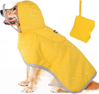 Lukovee Dog Raincoat, Adjustable Dog Rain Jacket with Clear Hooded Double Layer for Large Medium Small Dogs Puppies, Waterproof Rain Coat Poncho with Reflective Storage Pocket & Rim (Y,XXXL)