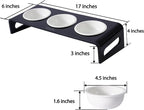 Tilted Raised Elevated Food and Water Bowls Stand for Cat or Small Dogs - Puppy's Clear Acrylic Stainless Steel 3 Dishes Holder for Boy or Girl Pet by WBhonghui (Black-3bowls)