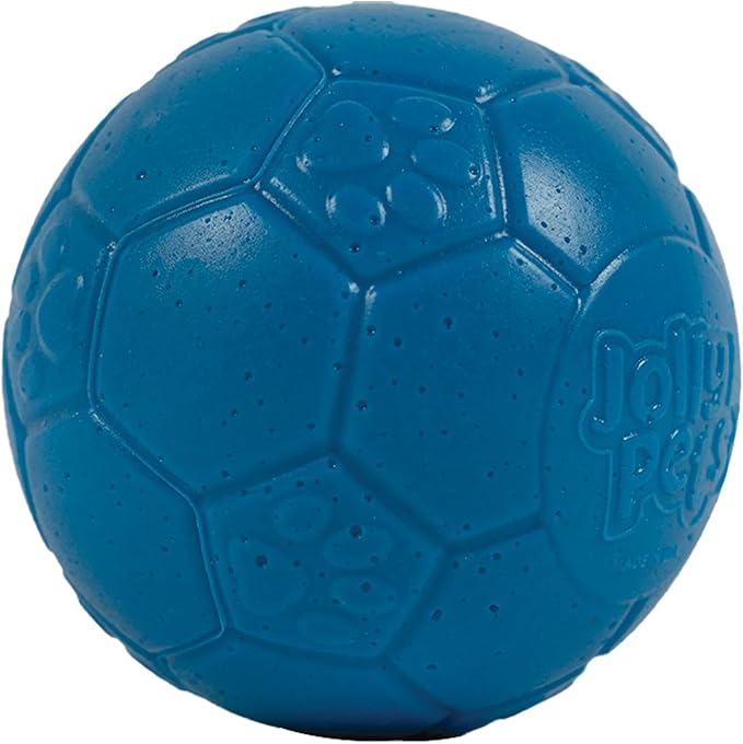 Jolly Pets Mini Jolly Soccer Ball; Floating-Bouncing Dog Toy; 4" Ocean Blue