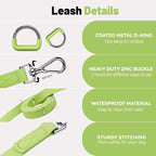 Waterproof Dog Leash with Poop Bag Holder, 5FT/6FT Adjustable Length with 2 Swivel Hooks, Odor-Free & Easy-Clean Dog Lead for Large Medium Small Dogs