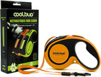 Retractable Dog Leash, Upgraded & Durable, 16ft Heavy Duty Pet Walking Leash with Anti-Slip Handle for Small Dog or Cat, Strong Reflective Nylon Tape, One-Handed Brake, Pause, Lock (Orange,Small)