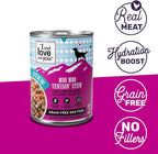 I AND LOVE AND YOU Wet Dog Food - Moo Moo Venison Stew - Beef + Venison Recipe, Grain Free, Filler Free 13oz can, 12pk