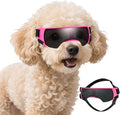 Dog Goggles Sunglasses Small to Medium Breed, Anti-Fog UV400 Lens Puppy Sunglasses, Adjustable Lightweight Doggie Goggles for UV, Wind, Snow, Dust Protection, Pink