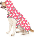 HDE Dog Raincoat with Clear Hood Rain Jacket Poncho for Small Medium Large Dogs Unicorn Ducks Pink - XXL