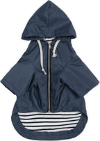 Dog Raincoat rain Jacket Raincoat Dogs Waterproof Small Medium Breeds Zip Closure Storage Pocket Harness Hole Blue XXL