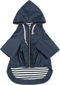 Dog Raincoat rain Jacket Raincoat Dogs Waterproof Small Medium Breeds Zip Closure Storage Pocket Harness Hole Blue XL