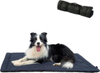Rollup Camping Outdoor Dog Bed,Portable Dog Travel Mat with Carry Handles for Medium Large Dogs Waterproof Washable Pet Pad,42 * 28”Dark Blue