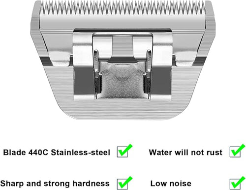 40W Wide Pet Dog Grooming Detachable Blades,Compatible with Andis,Oster A5,Wahl KM10 Clippers,Cut Length 1/100"(0.25mm) for Larger Animals