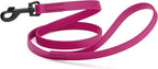Dogline Biothane Waterproof Dog Leash Strong Coated Nylon Webbing with Black Hardware Odor-Proof Easy to Clean High Performance for Small or Large Dogs Made in USA 4 or 6 ft Lead, Magenta Pink