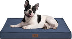Outdoor Waterproof Dog Bed, Orthopedic Dog Bed for Medium Dogs 30x20 Inch, Egg Crate Foam Pet Bed with Washable Removable Oxford Cooling Cover, Navy
