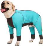 Dog Jumpsuit for Medium Large Dogs，4 Legged Recovery Dog Onesie Large Size Dog,Waterproof Blue Zip Up Dog Clothes,Big Dog Pajamas Pjs Gifts Girl Boy,Full Belly(Blue, 34)
