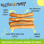 BULLYSTICKS & MORE 10 Inch Beef Collagen Rolls for Dogs (Extra Thick - 4 Count) - Bones for Dogs - Dog Parents Choice - No Hide Beef Cheek Rolls