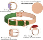 Yonsbox Personalized Dog Collar with Nameplate – Genuine Leather, Engraved Pet ID Tag with Phone Number – Adjustable Custom Dog Collar for Small, Medium & Large Dogs, Durable Cowhide Collar