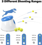 Pet Prime Automatic Dog Ball Thrower Launcher for Small and Medium Dogs, Interative Dog Fetch Machine with 3 Tennis Balls (2'') for Indoor/Outdoor Throwing Game Launch Distance 10-30ft